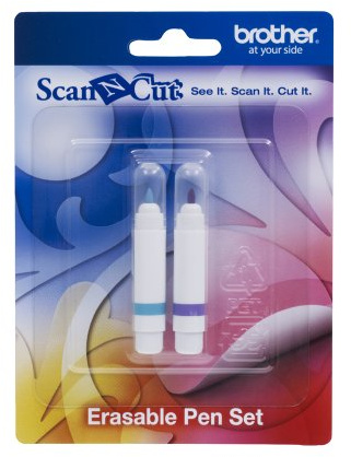 Brother ScanNCut Erasable Pen Set CAPEN2, 2-Piece Fabric Markers, Air and Water Disappearing Ink for Sewing, Quilting, Embroidery Projects and More