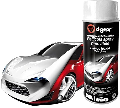 D-Gear 1242849 Vernice-Pellicola Spray Pellicola Spray Rimuovibile Bianco Lucido