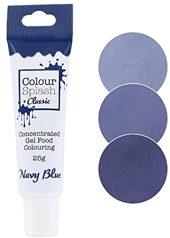 COLOUR SPLASH Food Colouring Gel Tube, Edible Ingredients, Highly Concentrated Gels, Easy to Use Squeezy Tubes, Transform Plain Cakes Into Bright, Eye-Catching Creations - Navy Blue 25g