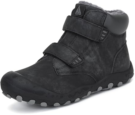 Mishansha Vinterskor för Unisex-Barn Vandringsstövlar Värme Foder Mountain Boots Sport Bekväm, 16 svart, 35 EU