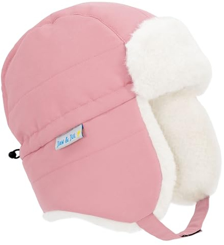 JAN & JUL Bonnet d'hiver imperméable pour bébés et enfants, rose, 2-5T