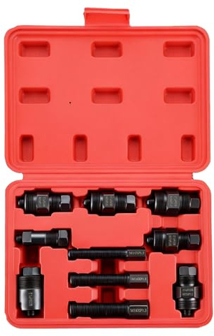 NYXOVA 10PCS Motorcycle Flywheel Puller Set, Universal Flywheel Puller Tool Kit Compatible with Honda, Suzuki, Kawasaki, Yamaha, Ducati, Bosch Motorcycles (Red)