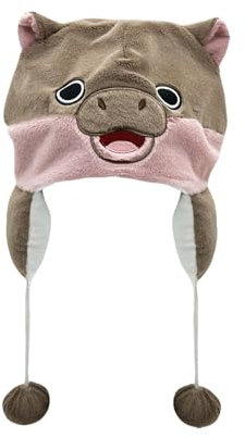 Tiermütze mit Ohrenklappen, Tiermütze mit Ohrenklappen, niedlicher Tier-Ohrenklappen-Mütze, superweich, warm, Ohrenschützer für Outdoor-Aktivitäten, Skimütze für Kinder und Jugendliche, mehrfarbig
