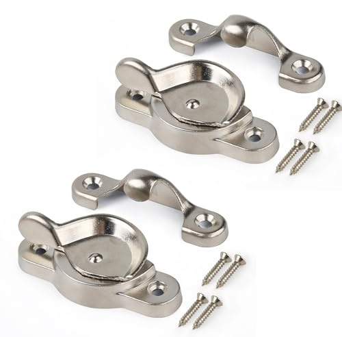 HASWARE Metal Window Sash Lock - Weatherproof and Rust-Resistant Design, Great for Cottages, Apartments, and Rental Homes (2, Brush Silver)