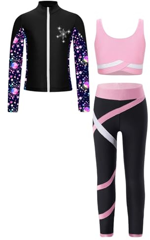 Trainingsanzug Mädchen Sportanzug Sport Yoga Jogginganzug A Rosa 134-140