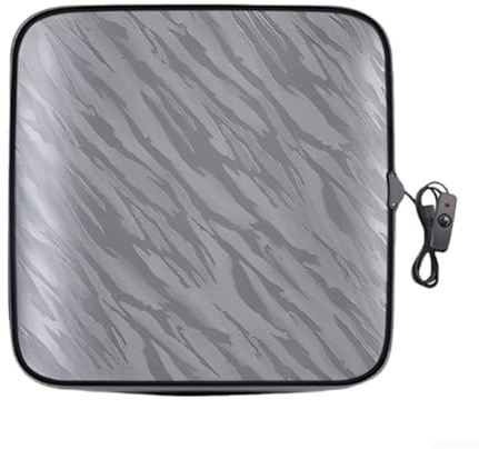 Heated Car Seat Cushion, Square Seat Pad USB, Non-Slip Heated Cover Portable Winter Heated Cushion for Office(Gray)