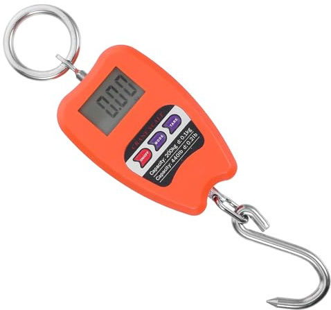 SUPVOX Báscula Colgante Digital Industrial 200 Kg Portátil Naranja Báscula para Pesar Peces y Equipaje para Viaje y Pesca con Pantalla Clara