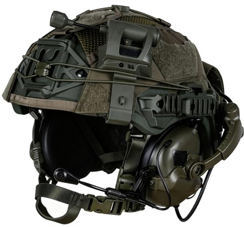 5-i-1 Taktisk Hjälm med Stötdämpare, TW3.0-hjälm med Kommunikationsheadset och Hjälmlampa, för Airsoft, Paintball, Utomhusträning och Cosplay