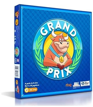 Juego de mesa Grand Prix - Con 6 Pruebas, 400 preguntas y 80 accesorios highlites De 4 a 10 Jugadores - Portátil - Para Adultos y Niños +6 años - Juego Familiar por Equipos - 20 Minutos por Partida