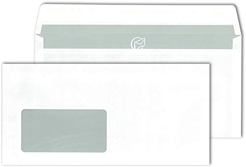 MAILmedia Briefhüllen DIN Lang haftklebend Offset weiß 80 g/m² mit Fenster 1000 Stück