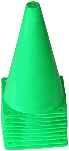 Boje Sport 10er Set Markierkegel, 23 cm, grün, für das Fußballtraining, Trainingshilfen, Leitkegel, Verkehrshütchen für Kinder, Sport, Inlineskating, Reitsport und Leichtathletik