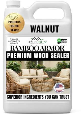 Seal It Green Xtreme BAMBOO Sealer| Plant-Based Wood Sealer | Deep Protection for Decks, Fences, Furniture & Outdoor Structures | Waterproof Exterior Treatment | 1 Gallon, Walnut