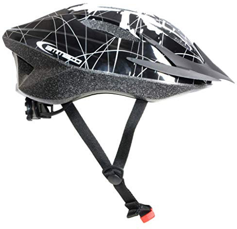 Ammaco Mens Boys Bike Bicycle Mountain Bike Road Sports Cycling Safety Helmet 14 Vent Visor Dial Adjustable Black White Three Sizes (58-61cm (Large))