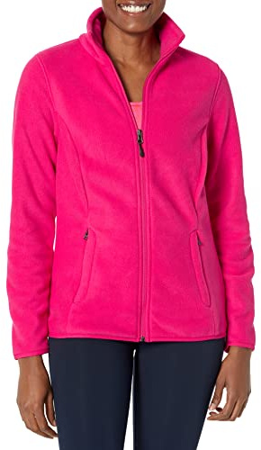 Amazon Essentials dam klassisk passform full dragkedja polar mjuk fleecejacka (finns i plusstorlek), rosa, X-Large