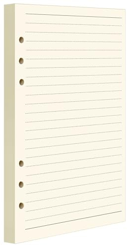 FANDAMEI 45 Sheets Refills Ruled Lined Paper for A5 6 Hole Binder - 8.3 x 5.6 Inch Loose-Leaf Refillable Planner Inserts Note Paper, A5 Lined Paper Refill for Class Meeting Records(8 mm Ruled)