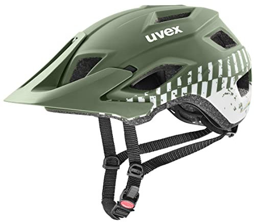 uvex access - leichter MTB-Helm für Damen und Herren - individuelle Größenanpassung - optimierte Belüftung - moss green-white matt - 52-57 cm