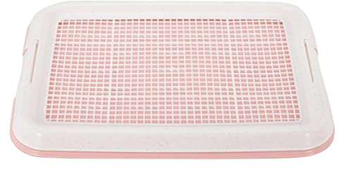 MagiDeal Bac de Dressage de Toilette pour Chien/boîte à litière pour Chien avec loquet sécurisé/Plateau de Pot pour Chien intérieur/extérieur/Plateau de, Rose