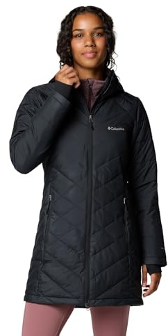 Columbia Womens Heavenly Long Hooded Puffer Jacket, Black, X-Small
