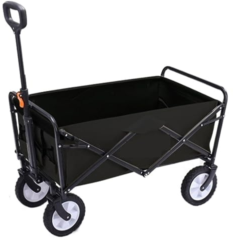 ANIIC Bollerwagen Faltbar Gartenwagen Klappbarer Gartenwagen, Robuster Wagen, Einkaufswagen Für Outdoor-Camping, Zugwagen Mit 4 Rädern Handwagen Strandwagen