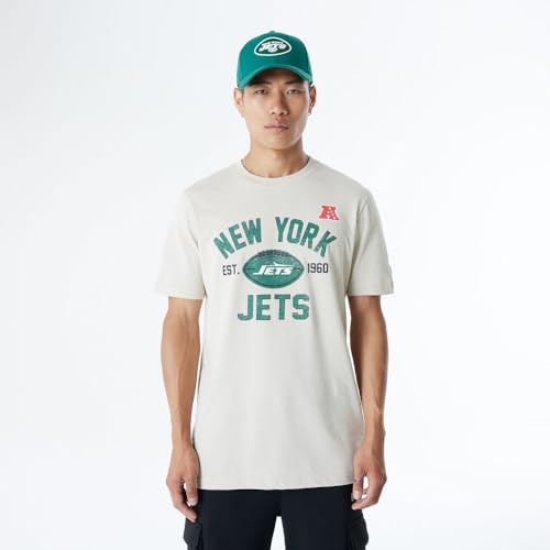 NEW YORK JETS New Era Cap NFL Regular T-Shirt Distressed Screenprint Team Graphic Stone Unisex