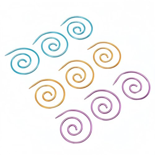 Aguja de Tejer de Cable en Espiral de 9 Piezas, Agujas de Cable para Tejer Aguja de Tejer Circular de Metal Aguja de Cable Pasador de Mantón con Caja de Almacenamiento para Tejer