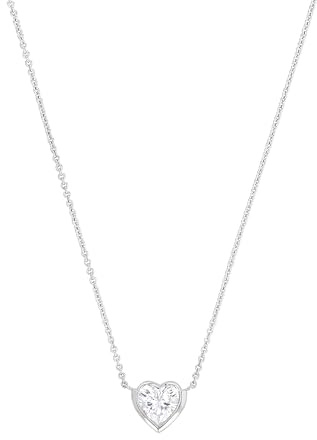 JOOP! Collier 925 Sterling Silber Damen Halsschmuck, mit Zirkonia synth., 42+3 cm, Weiß, Herz, Kommt in Schmuck Geschenk Box, 2039689
