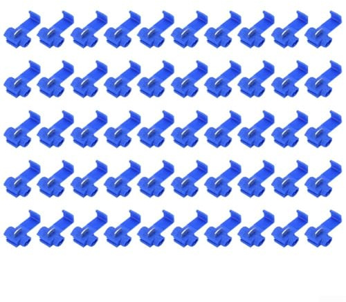Yuanpgky 50 connettori per cavi elettrici, morsetti per cavi di isolamento a connessione rapida per fili di rame da 0,5-6 mm², morsettiere senza perdita per nucleo (blu)