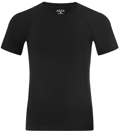 Runhit Boys Compression Shirt Short Sleeve, Breathable Kids Base Layer Top with UPF 50+, Quick Dry Sports T-Shirt for Football Running Outdoor Training