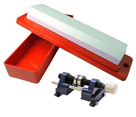 Proops Sharpening Set comprising Sharpening Stone, Oilstone Storage Box & a Honing Guide for Chisels/Planes (W3334). Free UK Postage