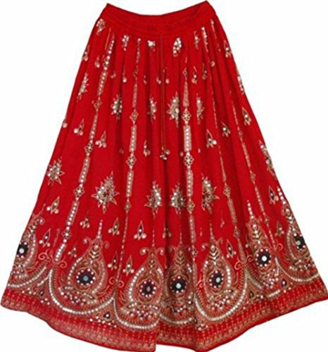 Dancers World Superbe jupe tzigane pour femme - Style Hippie Boho indien - M/L - Multicolore -