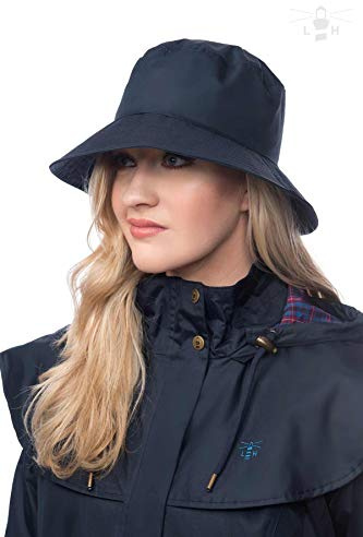 LightHouse Women's Waterproof Bucket Rain Hat - Wide Brim Lined Outdoor Headwear - Nightshade - L
