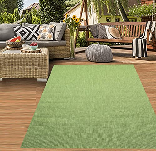 In- & Outdoor Teppich Sisal Optik Terrasse Küche Wohnzimmer Balkon Unidesign grün, 120x170 cm