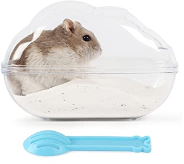 BUCATSTATE Hamster Sand Badezimmer, Hamster Sandbad Sandkasten Toilette mit Schaufel Sand Trockenbad Container für Chinchilla, Goldene Bären, Gerbil (M)