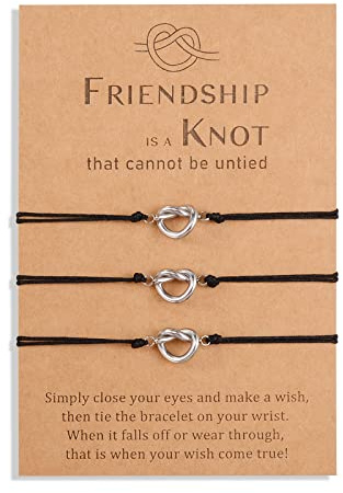 YELUWA 3 Pz Nodo Infinito Braccialetti Di Amicizia Per Migliori Amici Bestie Donne Teen Girl Sorella Bff Damigella D'onore Per Sempre Distanza Abbinamento Regolabile Compleanno Regalo Festa Di Nozze