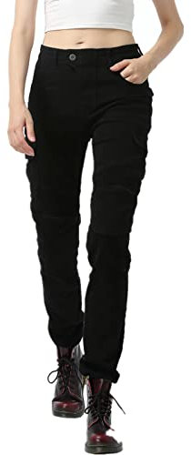 Motorradhose Für Damen,Motorradhose Motorrad Denim Hose Motorrad Jeans Mit Stretcheinsatz Aramid Schutzfutter Bikerhose (Schwarz,S)
