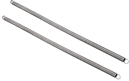 QUARKZMAN 300mm Libero Lunghezza Doppio Gancio Tensione Molla x 2 Pezzi Metallo Estensione Elicoidale Molla Spirale per Industriale Macchine, [Argento]