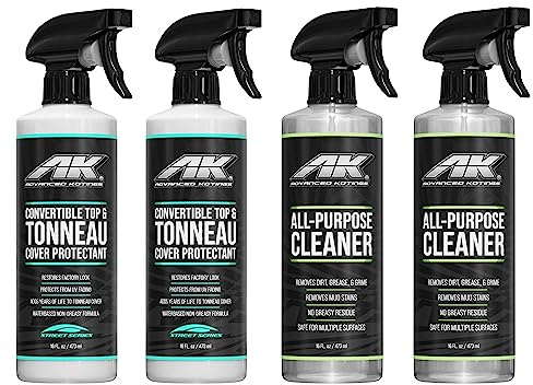 Advanced Kotings Tonneau Cover & Convertible Top & Protectant Spray Cleaner Kit | Keeps Plastic, Vinyl, Fiberglass, Rubber, & Interior Trim Looking New, 4-Pack | PSNP01TC QK-CLN01
