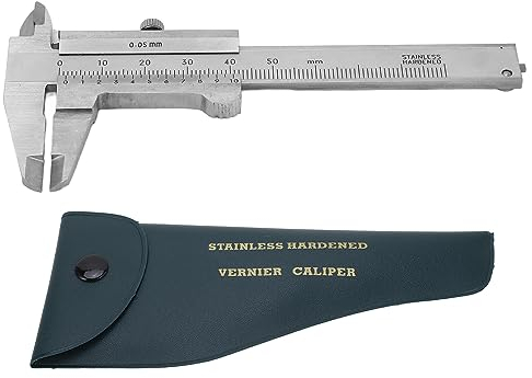 Messschieber 0–50 Mm Edelstahl Tragbar Hohe Genauigkeit Kleines Tragbares Messwerkzeug für Heimwerker Haushalt Schmuck Münzen Edelsteine Antikes Studenten-Messschieber