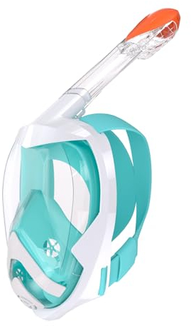 Vitare Schnorchelmaske für Erwachsene und Kinder, Tauchmaske Vollgesichts, 180°Sichtfeld Vollgesichtsmaske, Schnorchelset mit Kamera Clip, Faltbare Antibeschlag – L/XL S/M