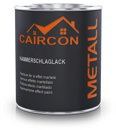 CAIRCON Hammerschlaglack - Rostschutzfarbe & Metallschutzlack - Lichtgrau 750ml