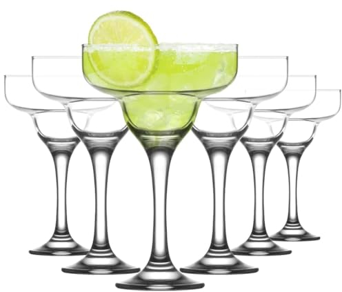 TRESV Set de 6 Copas de Cristal 300 cc para Cocktail y Margarita, Aptas para Lavavajillas