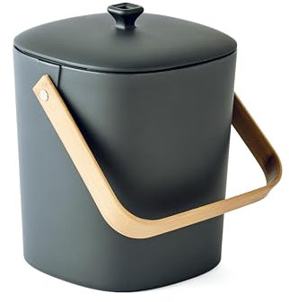Bamboozle Countertop Compost Bin Kitchen | 1 Gallon | Odorless Composting Bin with Filters | Indoor Compost Bin with Lid | Plant Based Kitchen Composter for Food Scraps & Waste Recycling | Graphite