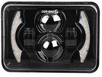 Ixaundd Faros Coche 80W 4x6 Pulgadas LED H4 Faros Proyector Luz Trabajo Haz Alto Y Bajo Para H4651 H4652 H4656 H4666 Para Automóvil Para Conversión Para Todoterreno Faros Trabajo(1piece)