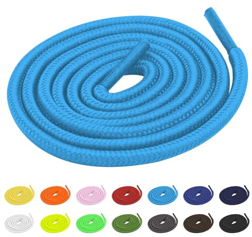 TBOC Cordones Zapatillas Deporte Redondos Cordones Zapatos Botas Militares Shoe Laces Atacadores Cordon Triatlon [Diámetro 5 mm] Compatibles con Converse Altas Nike Adidas Panama Jack Timberland
