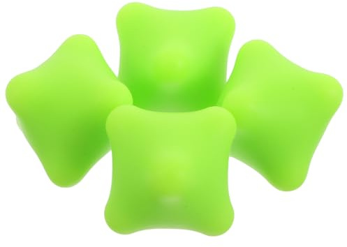 LOORGVEL Bolas de Masaje Manuales Hexagonales 4 Piezas, Ejercitador de Manos y Dedos de Silicona Verde, Fortalecedor Portátil para Aliviar Fascia, Entrenamiento de Fuerza y
