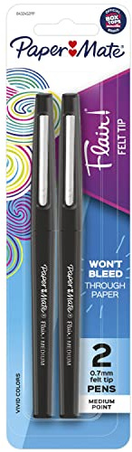 Paper Mate Flair Medium Felt Tip 2/Pkg-Black