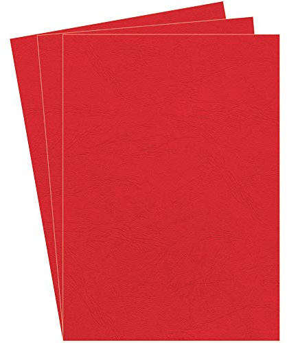 Fellowes pack de 100 couvertures de reliure Grain Cuir - A4 - pour dossiers, mémoires, projets etc - Rouge - 5370305