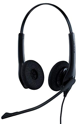 Jabra Biz 1500 - Auriculares estéreo para contact centers (teléfonos de escritorio), de rápida desconexión con cable y micrófono con cancelación de ruido