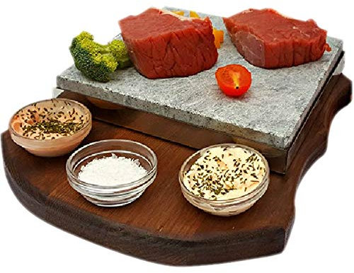 Pierre á Griller de 20x20 avec trois sauces