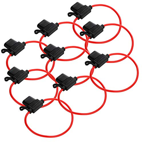 GIZGA 9pcs Auto Sicherungshalter wasserdichte Flachsicherung Halter Inline Blade Fuse Holder mit vergossenem Gehäuse M Größe